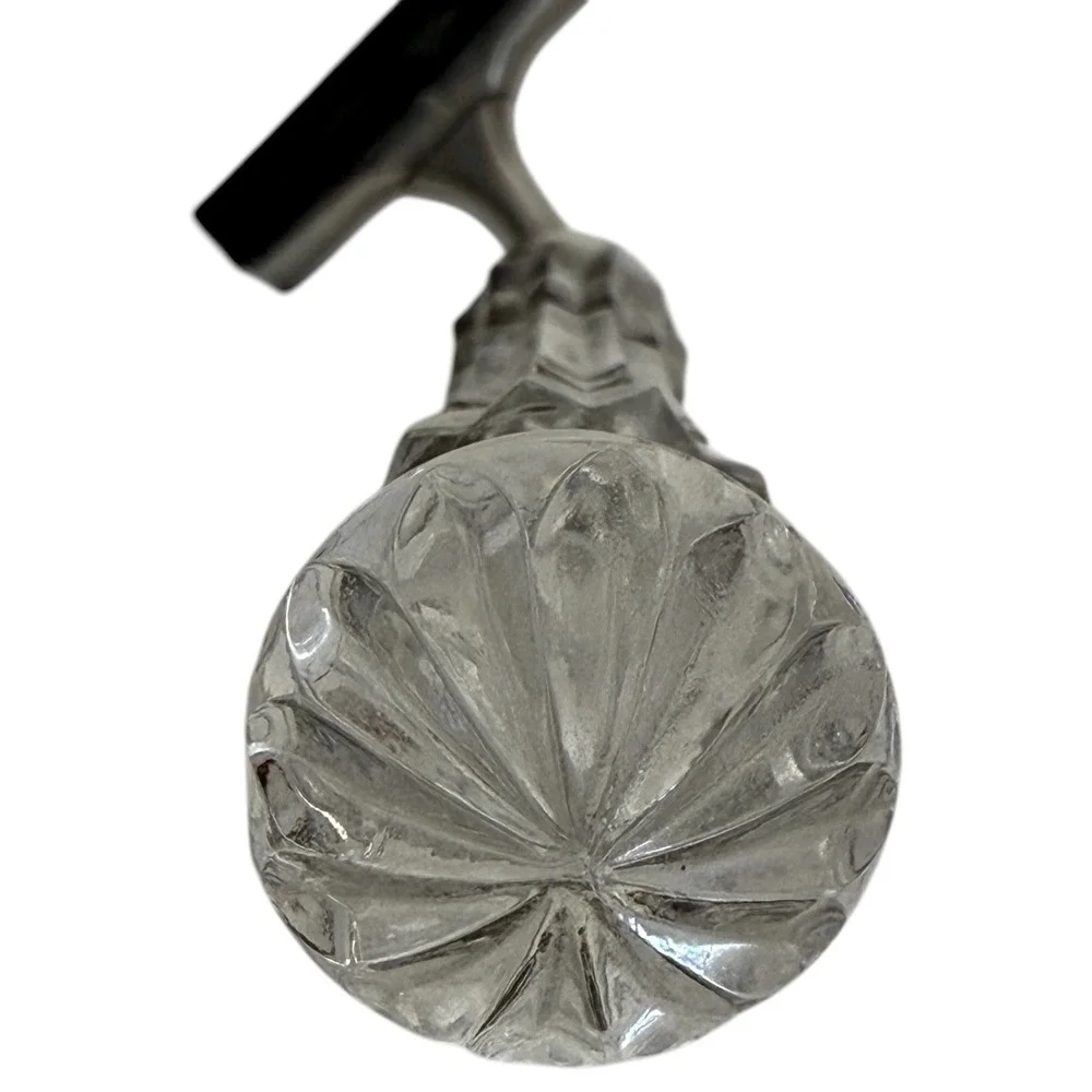 Vintage Waterford Crystal Razor Handle Glass Clear Faceted Silver Tone Head